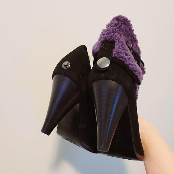 Brand new purple & black 2 in 1 heels shoes - Picture 5 of 6